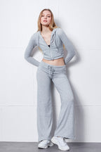 Plazzo Geniş Paça Pantolon - Gri