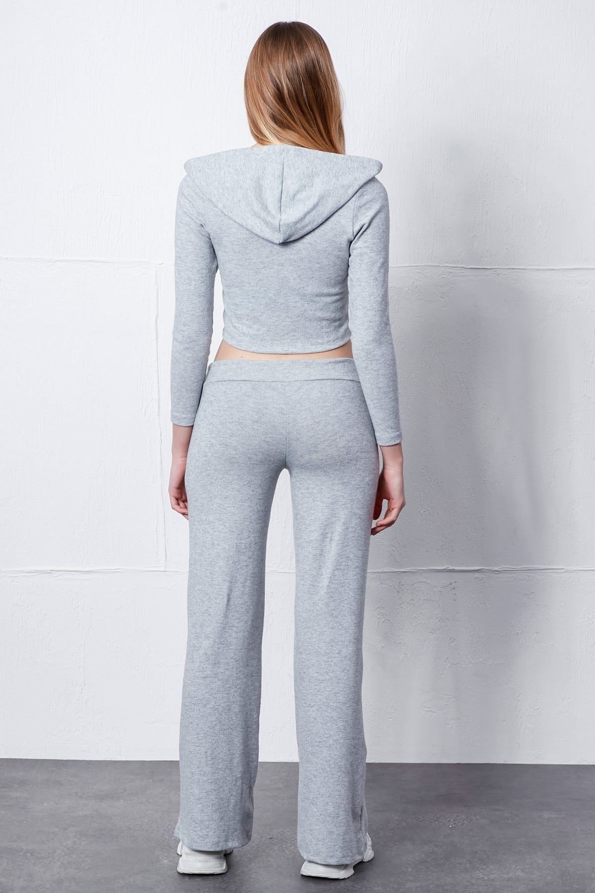 Plazzo Geniş Paça Pantolon - Gri