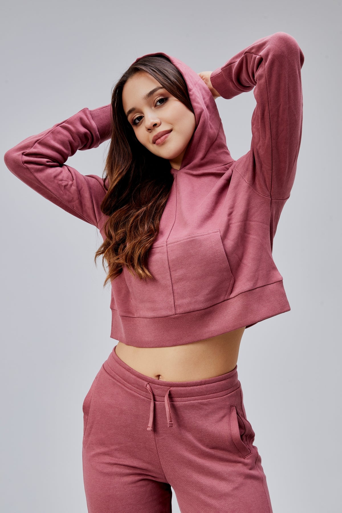 Dikiş Detaylı Cepli Crop Sweatshirt