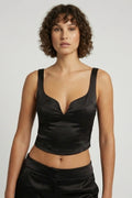 Askılı Saten Crop Büstiyer