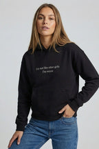 I'm Worse Şardonlu (İçi Polarlı) Kapüşonlu Sweatshirt