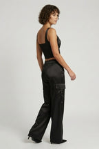 Askılı Saten Crop Büstiyer