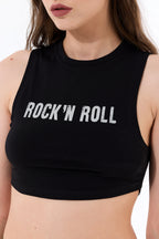 Varak Baskılı Kolsuz Crop Top