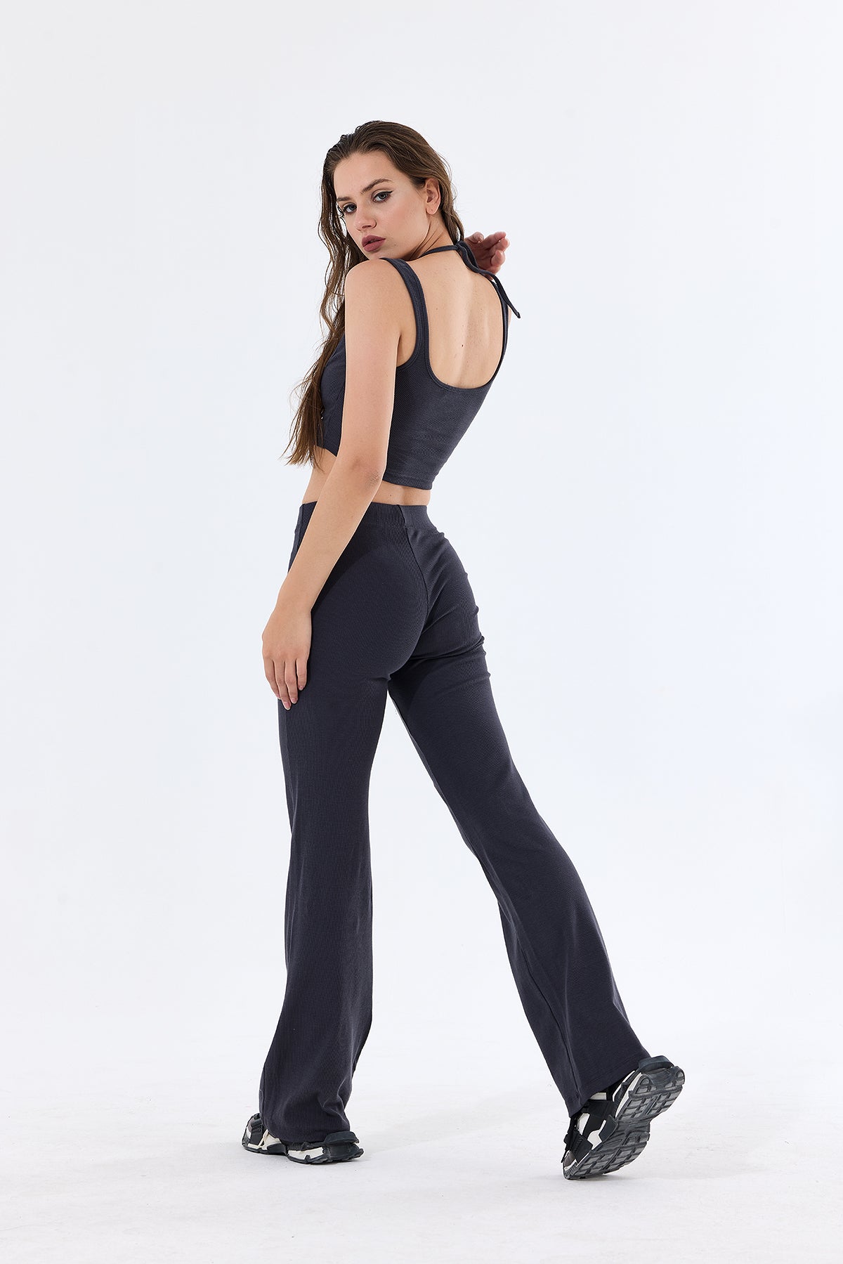 Askılı Büstiyer & Geniş Paça Pantolon Takım