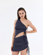 Büzgülü Tek Omuz Asimetrik Kesim Bluz