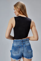 Asimetrik Kesim Crop Top - Bluz - Nineteen Brand