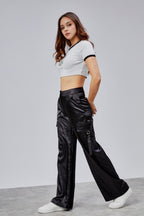 Baskılı Kısa Kollu Crop T-Shirt - Gri - Nineteen Brand