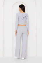 Fermuarlı Kapüşonlu Crop Hırka - Sweatshirt & Hoodie - Nineteen Brand