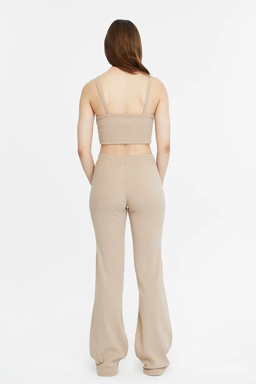 Plazzo Geniş Paça Kaşkorse Pantolon - Ekru