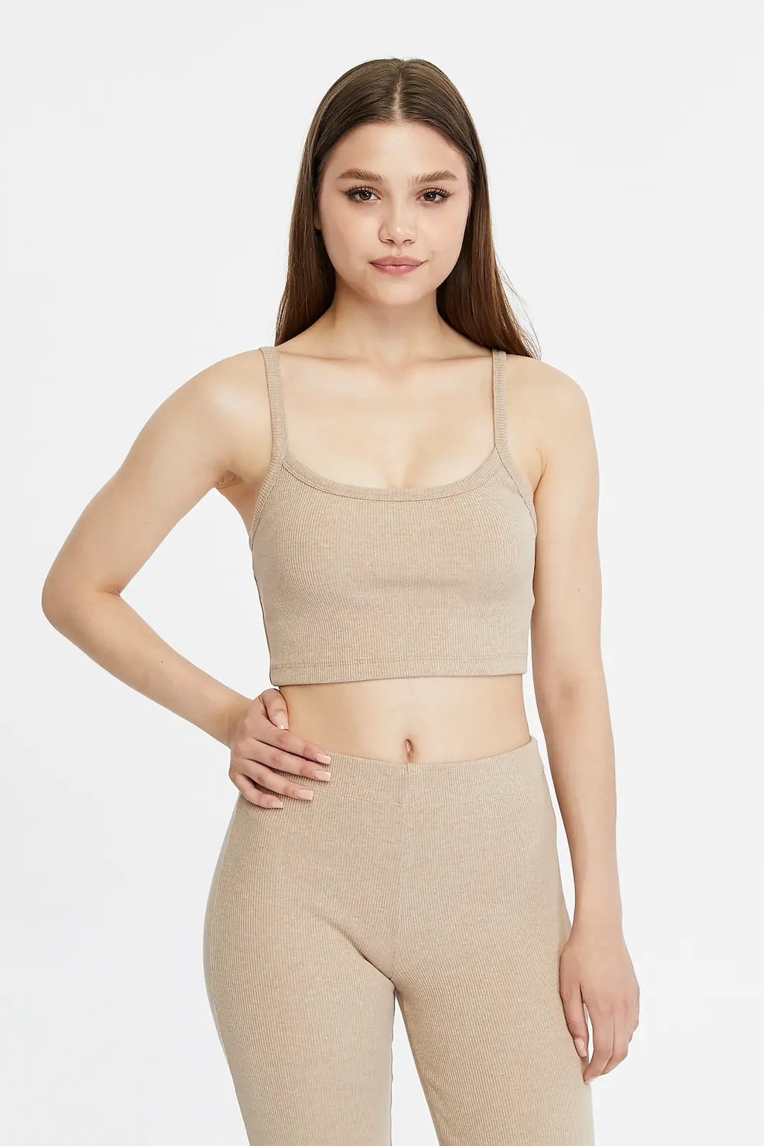 Plazzo Geniş Paça Kaşkorse Pantolon - Ekru