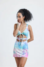 Cut-Out Viskon Batik Elbise