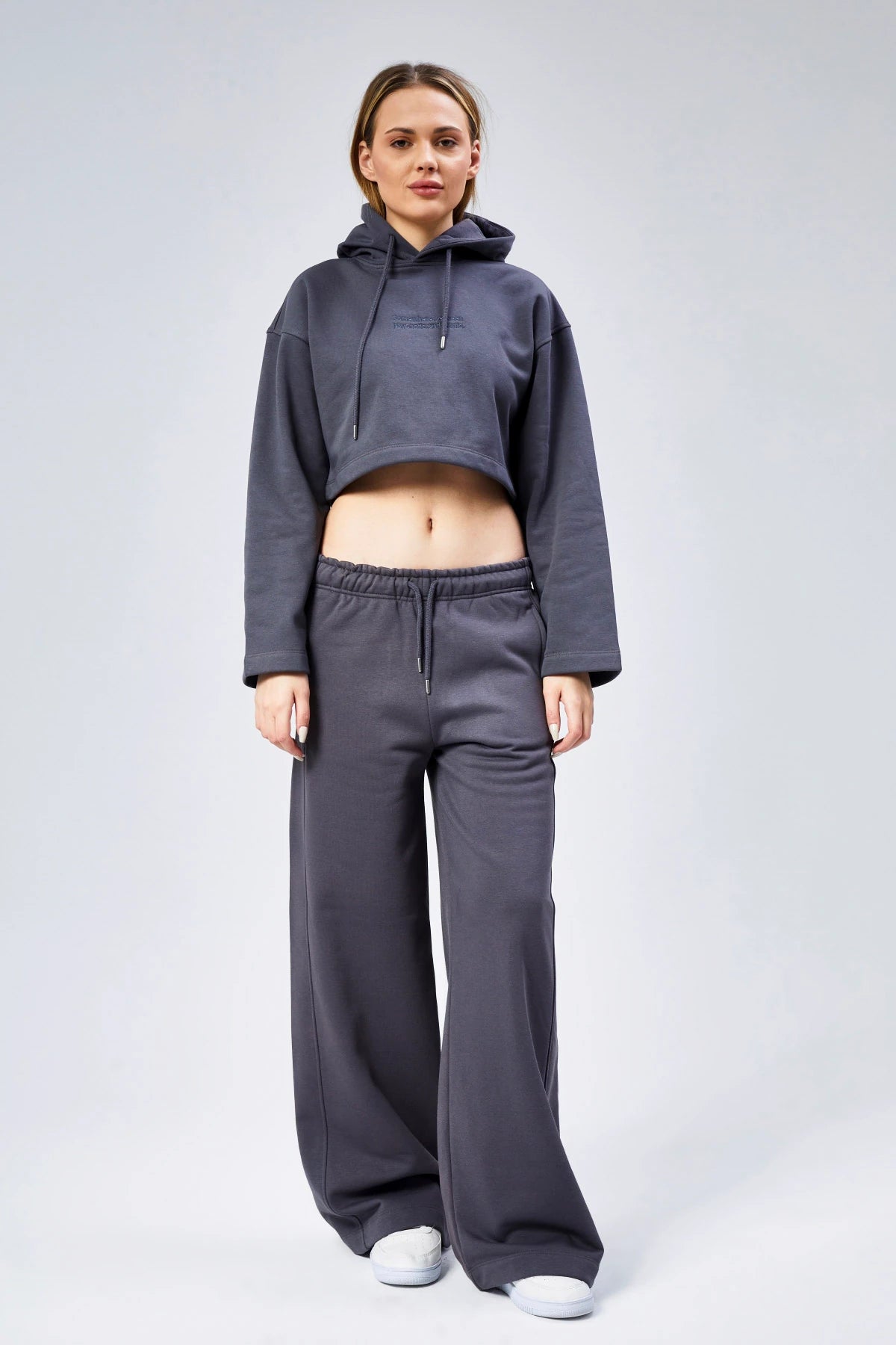 Geniş Paça Şardonlu (İçi Polarlı) Eşofman Altı