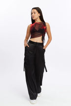 Büzgülü Transparan Tül Bluz