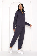 Yarım Fermuarlı Şardonlu Sweatshirt