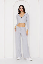 Fermuarlı Kapüşonlu Crop Hırka