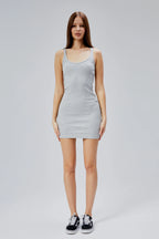 Sırt Dekolteli Kaşkorse Mini Elbise