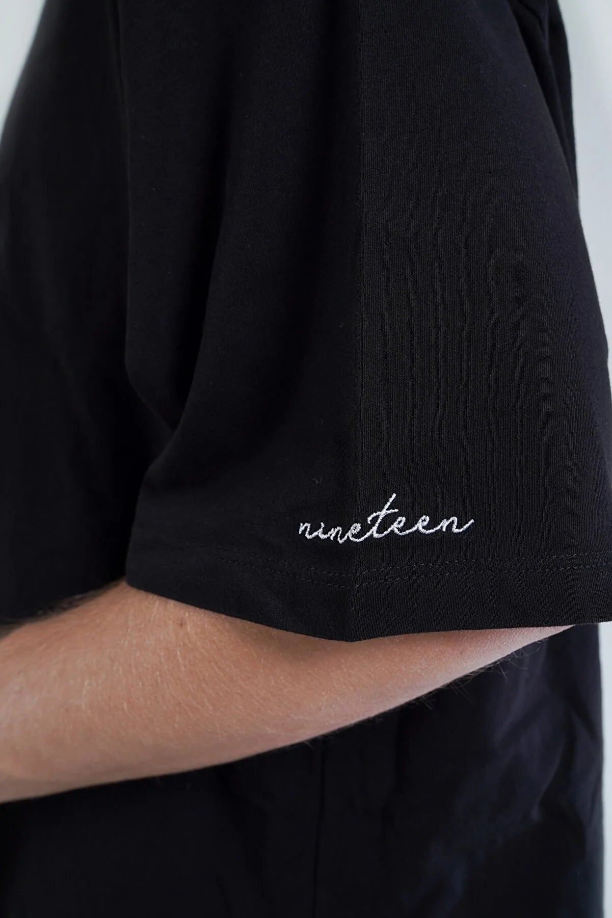 Balık Desen Baskılı Oversize T-Shirt - Siyah