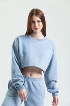 İçi Polarlı Crop Sweatshirt