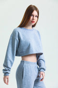 İçi Polarlı Crop Sweatshirt