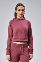 Dikiş Detaylı Cepli Crop Sweatshirt