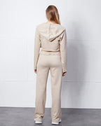 Bağlamalı Crop Kapşonlu Hırka