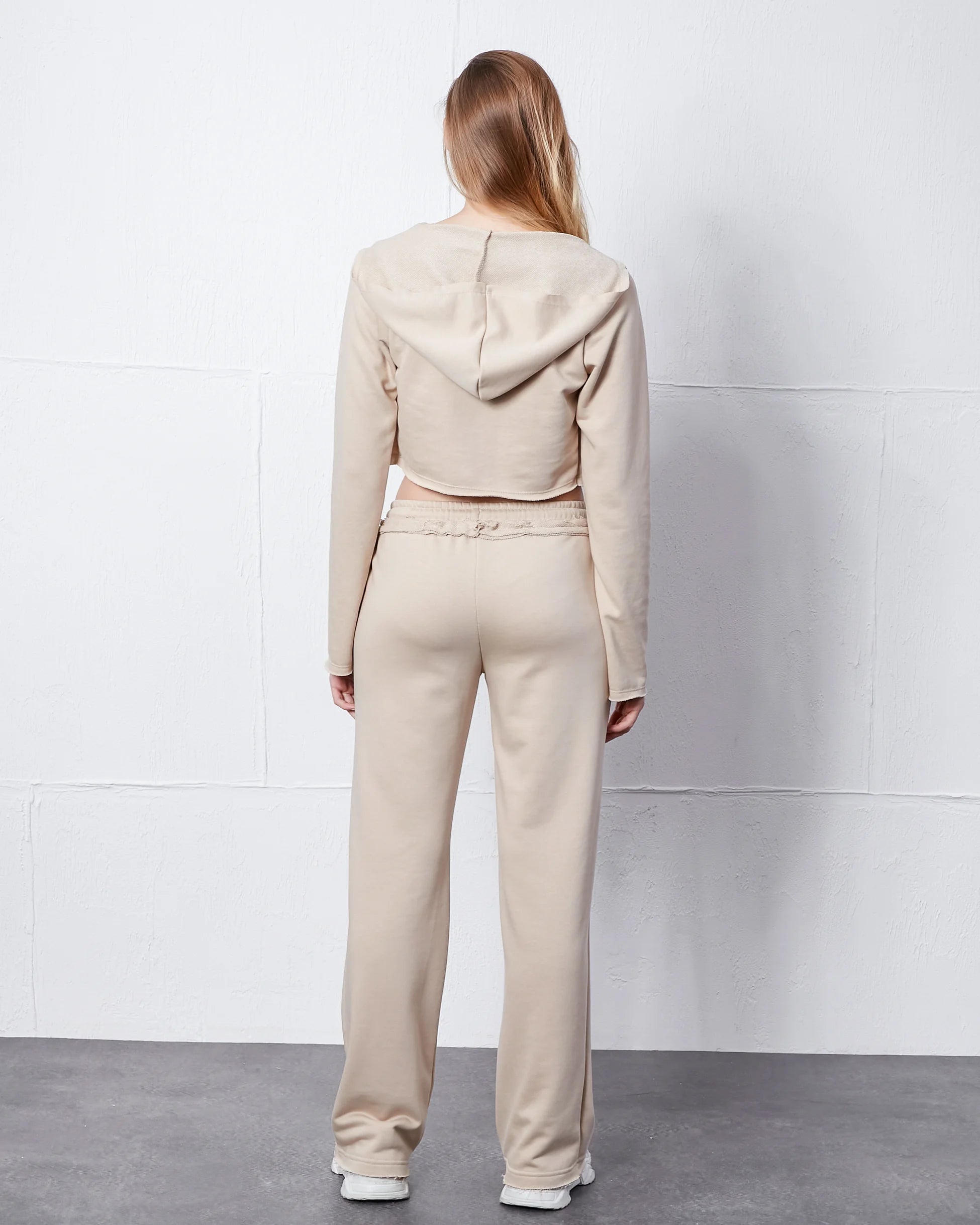 Bağlamalı Crop Kapşonlu Hırka