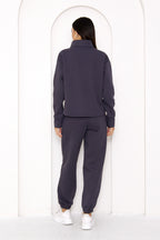 Yarım Fermuarlı Şardonlu Sweatshirt