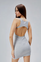 Sırt Dekolteli Kaşkorse Mini Elbise