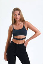 Toka Detaylı Cut-Out Viskon Büstiyer