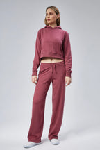 Dikiş Detaylı Cepli Crop Sweatshirt