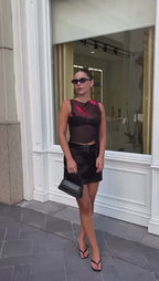 Büzgülü Transparan Tül Bluz